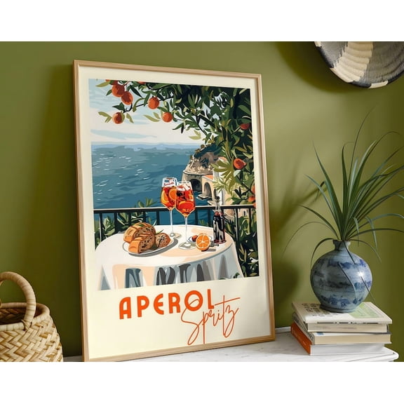 Aperol Spritz Poster Retro Italian Cocktail Decor Wall Art Decor For Living Room Bedroom