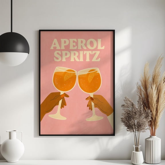 Aperol Spritz Poster, Unframed Paper Poster 8x10in