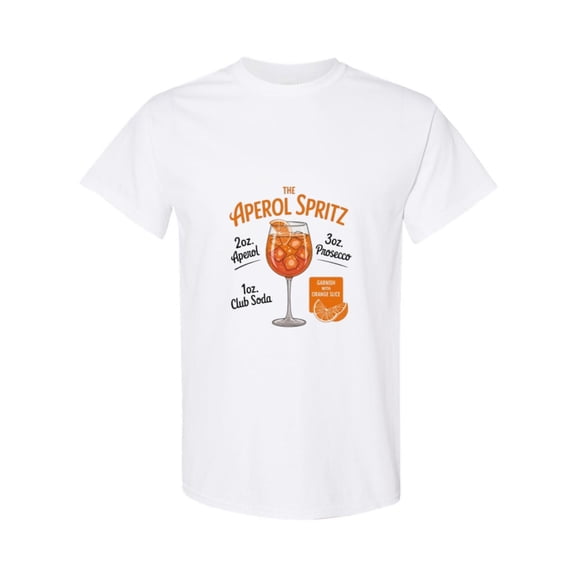 Aperol Spritz Recipe Cocktail Drink Bar Summer Party Mixology Funny Graphic T-Shirt, for men & women, up to size 5XL