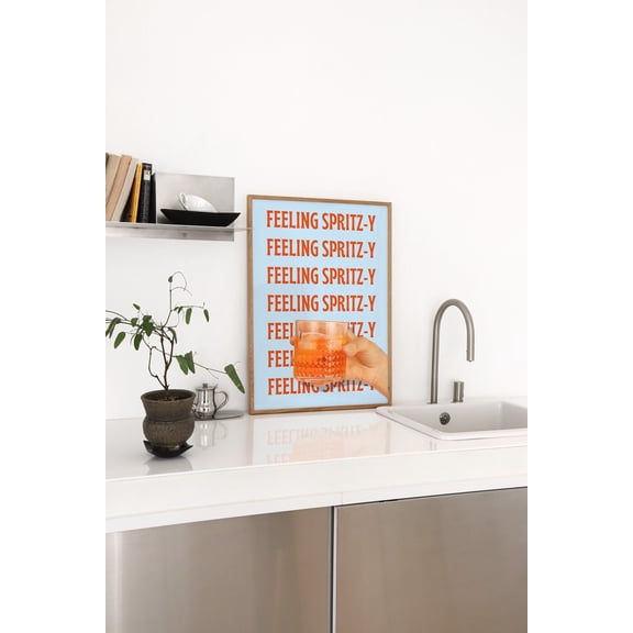 Aperol Spritz Retro Cocktail Poster, Unframed Paper Poster 8x10in