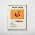 thumbnail image 1 of Aperol Spritz Retro Cocktail Print, Bar Cart Art, Unframed Canvas 8x10in, 1 of 4