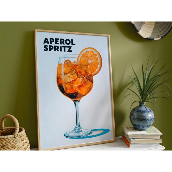 Aperol Spritz Retro Printed Poster - Art For Home Bar - Handmade Gift Idea , Poster Print Only