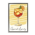 thumbnail image 1 of Stupell Industries Aperol Spritz and Yellow Stripes Gray Framed Floater Canvas Wall Art, design by Heidi Kuntz, 1 of 9
