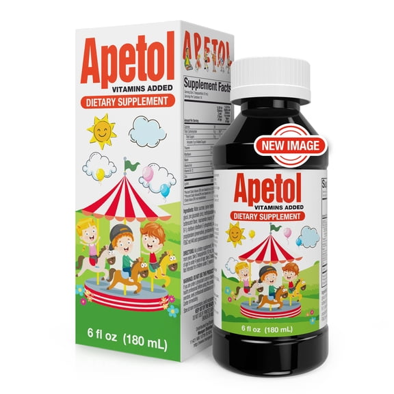 Apetol Multivitamin Liquid Supplement with B Vitamins, Zinc & Lysine, 6 fl oz Bottles, (1 Pack)