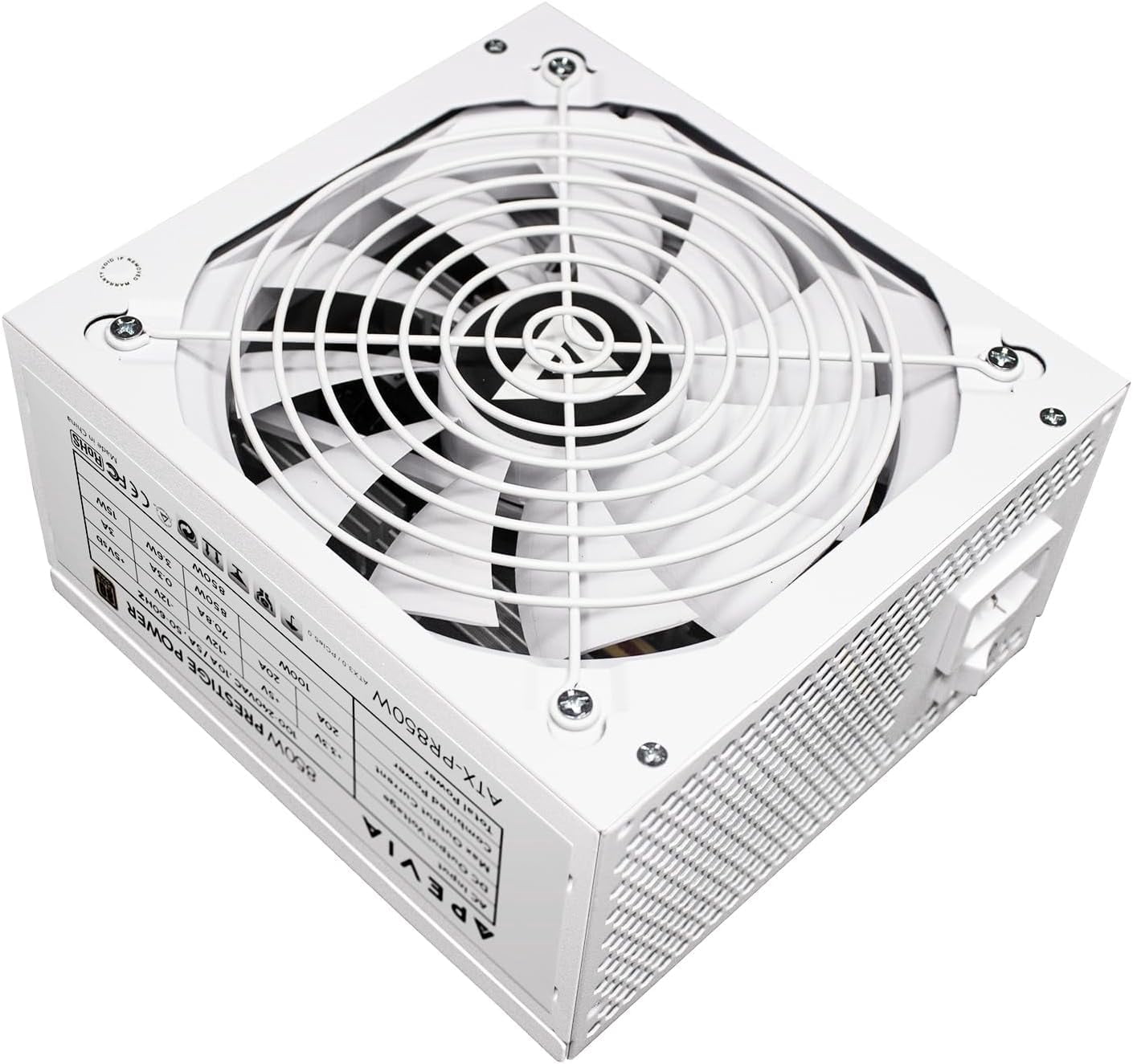 Apevia ATX-PR850W-WH 850W 80+ Gold Gaming Power Supply – ATX 3.0, PCIe 5.0 / Gen5 12VHPWR, Active PFC, White