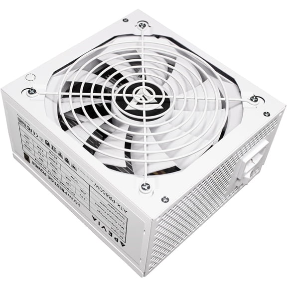 Apevia ATX-PR850W-WH 850W 80+ Gold Gaming Power Supply ATX 3.0, PCIe 5.0 / Gen5 12VHPWR, Active PFC, White
