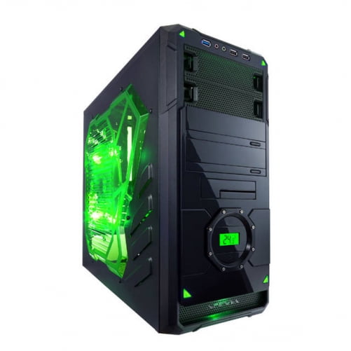 airis Apevia X-DREAMER4 No Power Supply ATX Mid Tower (Black/Green