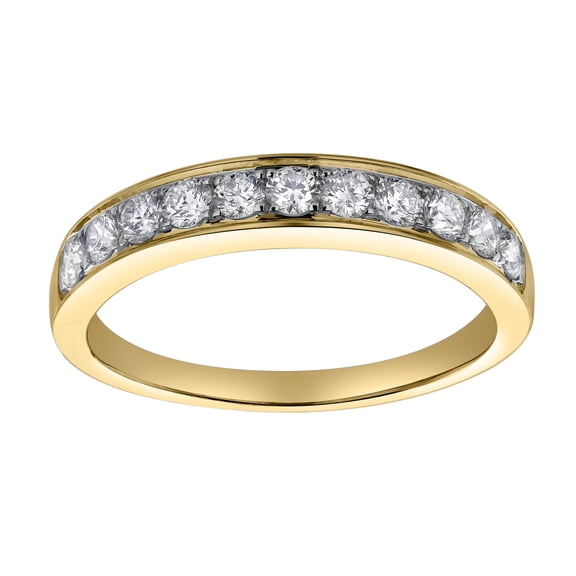 Apex 14K Gold Round Diamond Studded Band Ring - 0.5cts