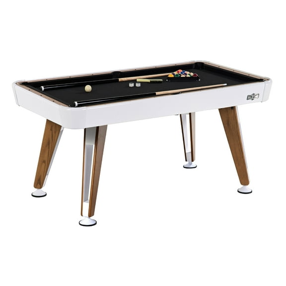 Apex 66 in x 35.8 in White Billiard Table with Accessories by Hall of Games