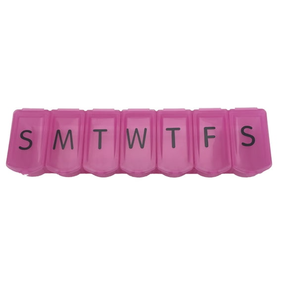 Apex 7-Day Ultra Bubble-Lok Pill Organizer (XL, Translucent Pink)