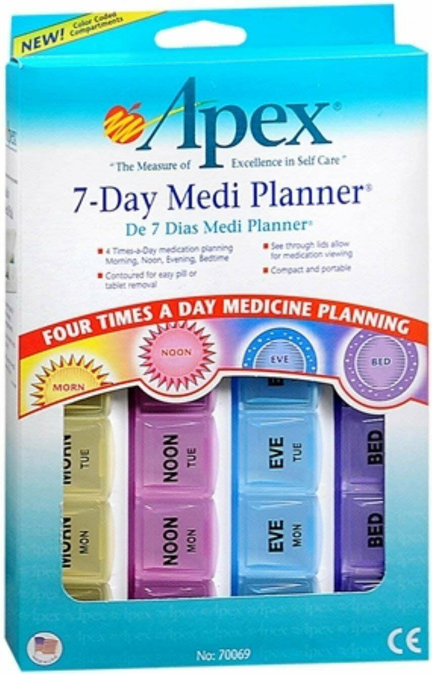 Apex 7-day Mediplanner Tray Medicine Pill Organizer, 1 ct, 5 Pack