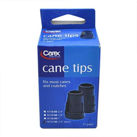 Apex-Carex Cane Tips 3/4 Inch, Grey Color, Model No: A725-00 - 1 Pair, 6 Pack