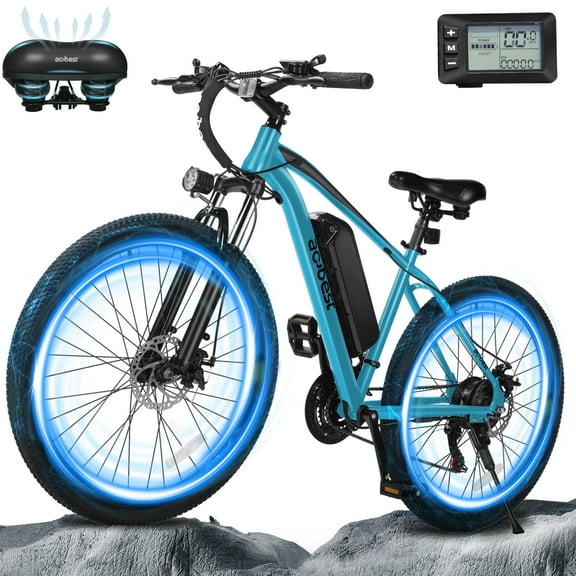 Actbest Apex Electric Bike for Adults, 27.5" Electric Mountain Bike with 21-Speed, Peak 1200W Motor 28MPH Top Speed,(Blue)