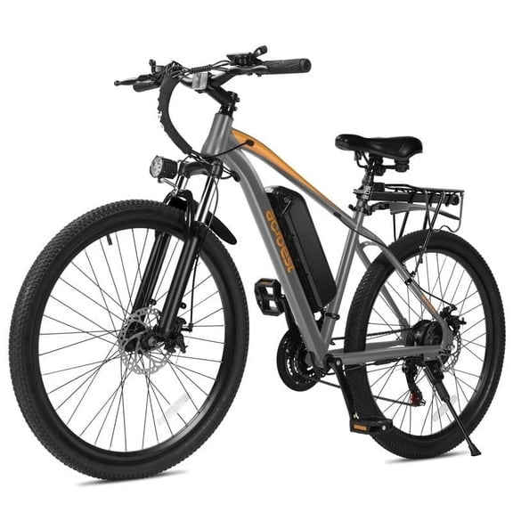 Actbest Apex Electric Bike for Adults, 27.5" Electric Mountain Bike with 21-Speed, Peak 1200W Motor 28MPH Top Speed,(Gray) with Fender & Rear Rack
