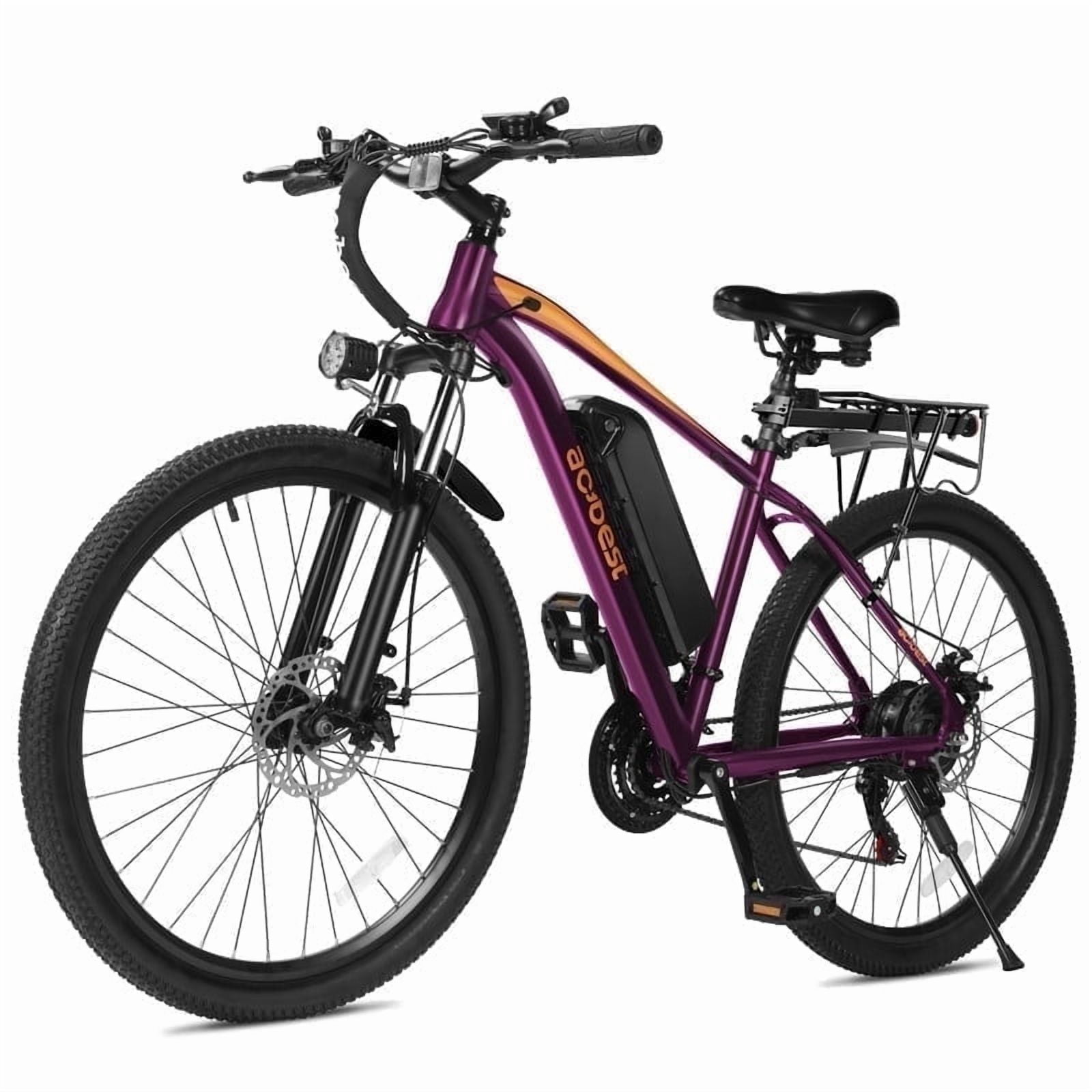 Electric Bike for Adults, 27.5" Electric Mountain Bike with 21-Speed, Peak 1200W Motor 28MPH Top Speed,(Purple) with Fender & Rear Rack