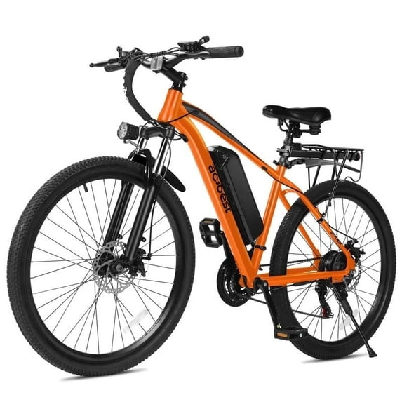 Actbest Apex Electric Bike for Adults, 27.5" Electric Mountain Bike with 21-Speed, Peak 1200W Motor 28MPH Top Speed,(Orange) with Fender & Rear Rack