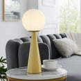 thumbnail image 1 of Apex Glass Globe Glass Table Lamp, White Satin Brass, 1 of 7