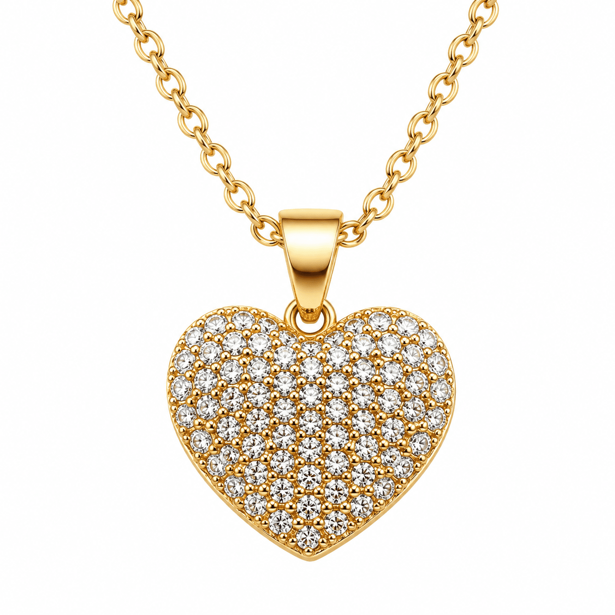 Apex Global Hub - Heart Pendant Necklace with Sparkling Clear Accents ...