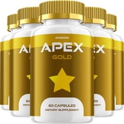 Apex Gold Capsules   Advanced Blend Formula, Extra Strength, 5 Pack, 60 Capsules Each Bottle, 300 in Total