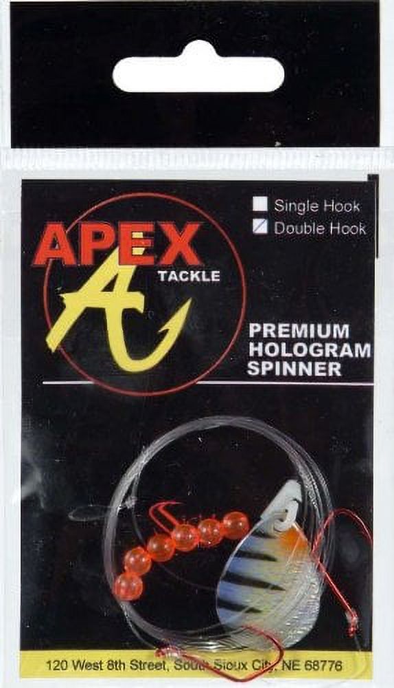 Apex Hologram Spinner Double Hook Fishing Rig, Blue/Pink