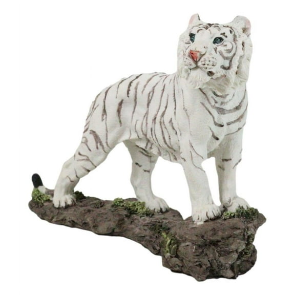 Apex Jungle Predator Prowling Fierce Siberian White Bengal Tiger Figurine