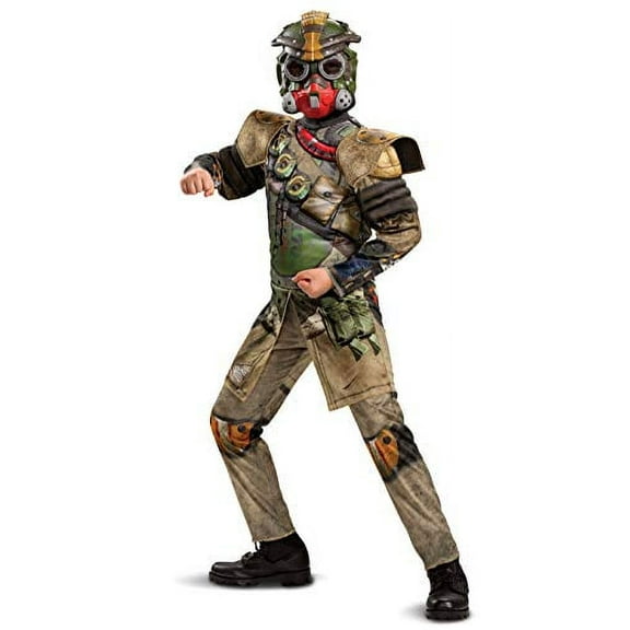 Apex Legends Bloodhound Costume, Video Game Inspired Muscle Padded Jumpsuit and Mask, Child Size Medium (7-8)