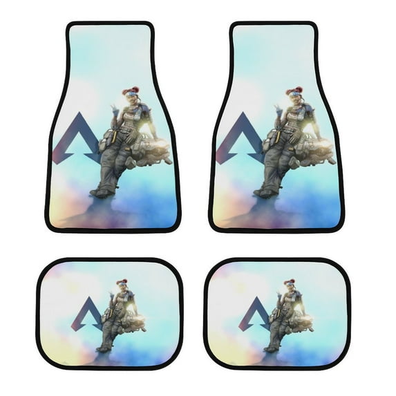 Apex Legends Lifeline Print Car Mats Set 4-Piece All Weather Front & Rear Mats Car Floor Carpet Protector Mat for Most Car