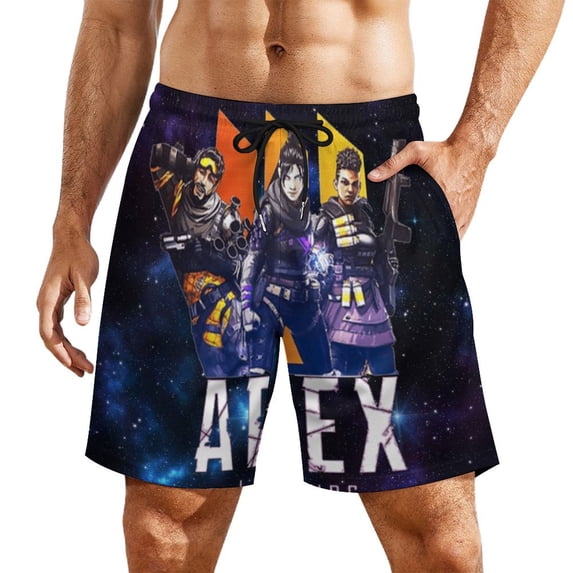 Apex Legends Mens Swim Trunks with Compression Liner Board Shorts Quick Dry Swim Shorts Bathing Suits 2XL