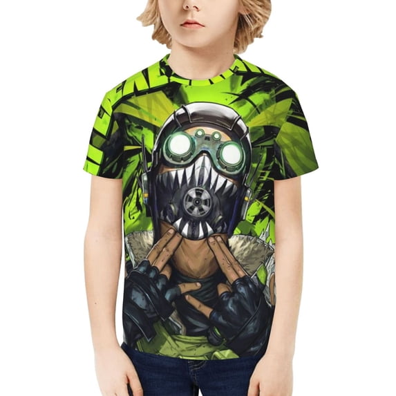Apex Legends Octane Kids' Short Sleeve T-Shirt Print Tee Shirts For Boys & Girls Summer Casual Wear Fashion Top Blouse Medium