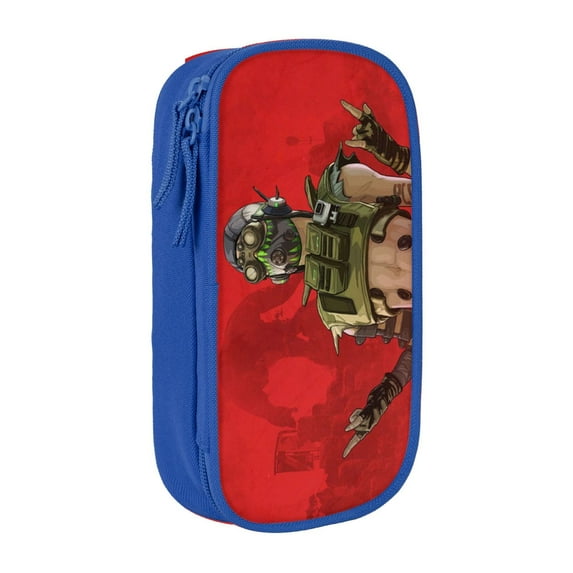 Apex Legends Octane Pencil Case Large Capacity Pencil Pouch Pen Bag Office Stationery Organizer Travel Makeup Bag Blue