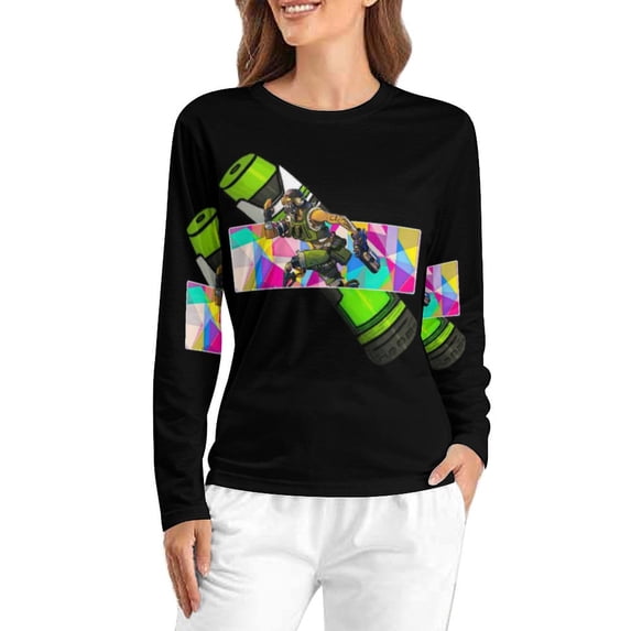 Apex Legends Octane Women's Pajama Top 3D Digital Print Sleepwear Trendy Crewneck Pullovers Long Sleeve Shirts S