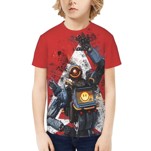 Apex Legends Pathfinder Kids' Short Sleeve T-Shirt Print Tee Shirts For Boys & Girls Summer Casual Wear Fashion Top Blouse X-Large