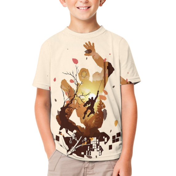 Apex Legends Pathfinder Kids Short Sleeve Tee Shirt Novelty Crewneck T-Shirts Unisex Summer Blouse Tops for Boys Girls 100CM