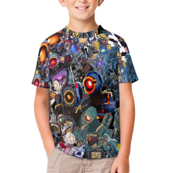 Apex Legends Pathfinder Kids Short Sleeve Tee Shirt Novelty Crewneck T-Shirts Unisex Summer Blouse Tops for Boys Girls 110CM