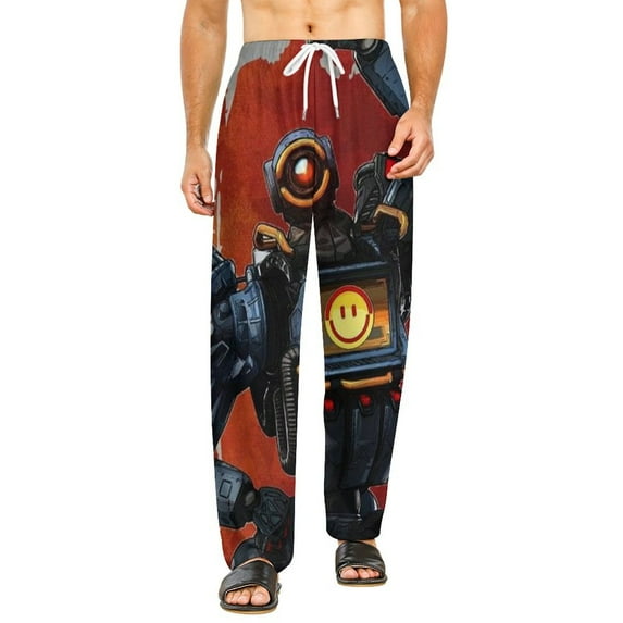 Apex Legends Pathfinder Pajamas Pants 3D Printing Wide Leg PJ Pant Loungewear Casual Comfy Sleepwear Lounge Pants for Men WomenL