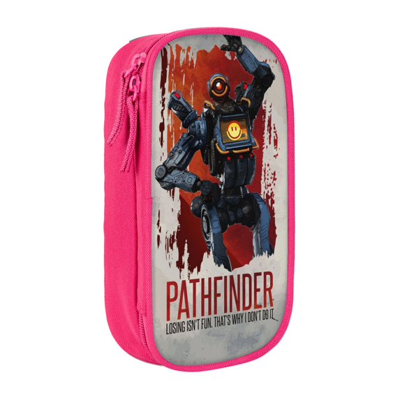 Apex Legends Pathfinder Pencil Case Large Capacity Pencil Pouch Pen Bag Office Stationery Organizer Travel Makeup Bag Pink