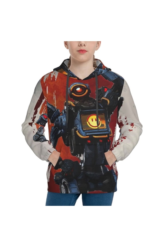 Apex Legends Pathfinder Youth Active Sweatshirt Printing Casual Pullover Hoodies Winter Fall Clothes Outerwear Medium
