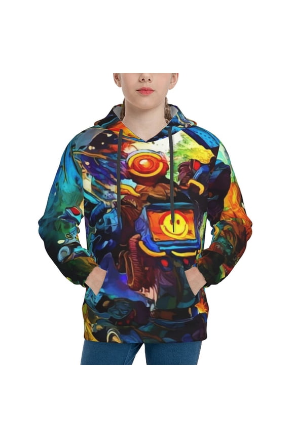 Apex Legends Pathfinder Youth Active Sweatshirt Printing Casual Pullover Hoodies Winter Fall Clothes Outerwear Medium