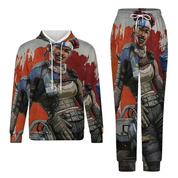 Apex Legends Unisex Adult Sweatsuits Hoodie & Sweatpants Long Sleeve Hooded Sweatshirt Matching Joggers Tracksuit Sets XS