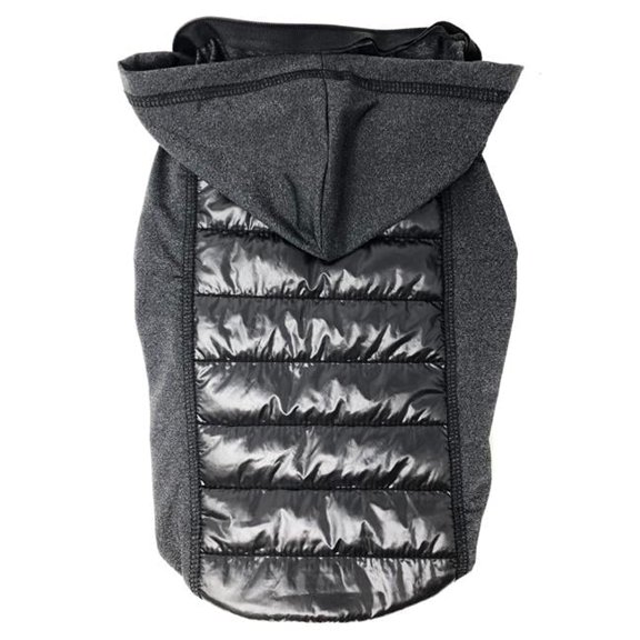 Apex Lightweight Hybrid 4-Season Stretch & Quick-Dry Dog Coat with Pop Out Hood, Black - Small