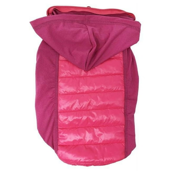 Apex Lightweight Hybrid 4-Season Stretch & Quick-Dry Dog Coat with Pop Out Hood, Pink - Large