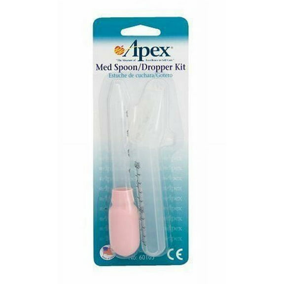 Apex Med Spoon Dropper Kit Easy-Pour Opening Trains Liquid Medicine, 2-Pack