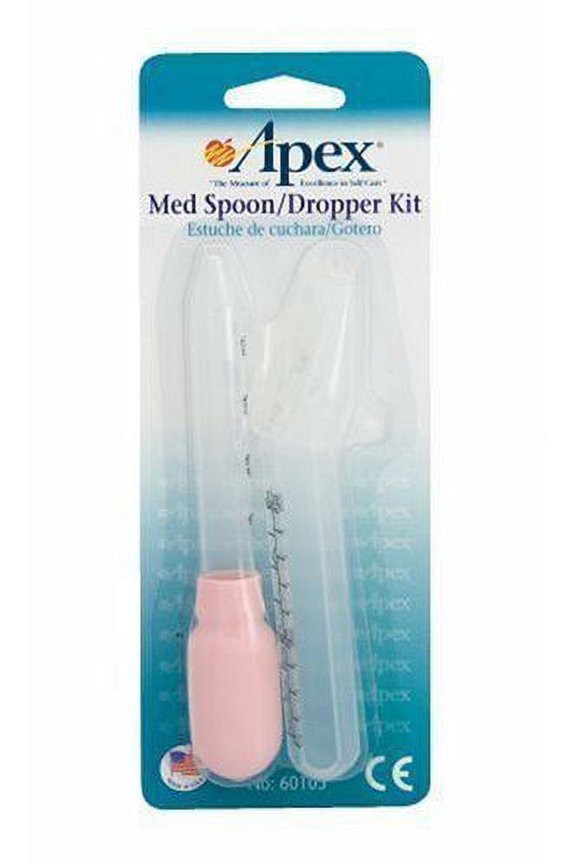 Med Spoon Dropper Kit Easy-Pour Opening Trains Liquid Medicine, 2-Pack