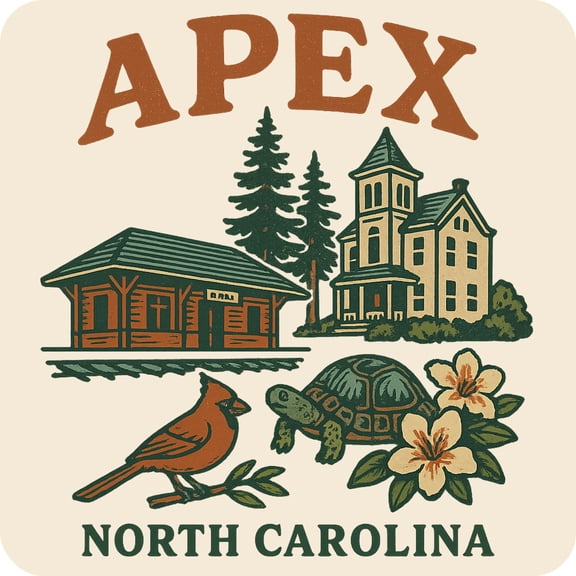 Apex North Carolina Keepsakes Souvenir Vinyl Sticker – Destination Travel Keepsake Collectible (3-Inches Wide)