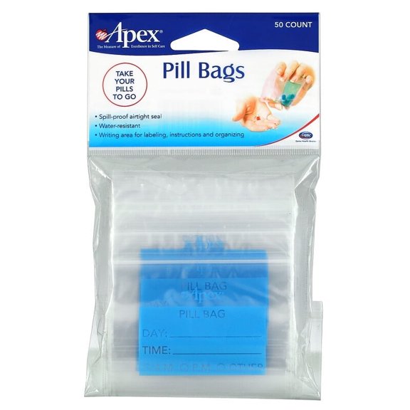 Apex, Pill Bags, 50 Count Pack of 4