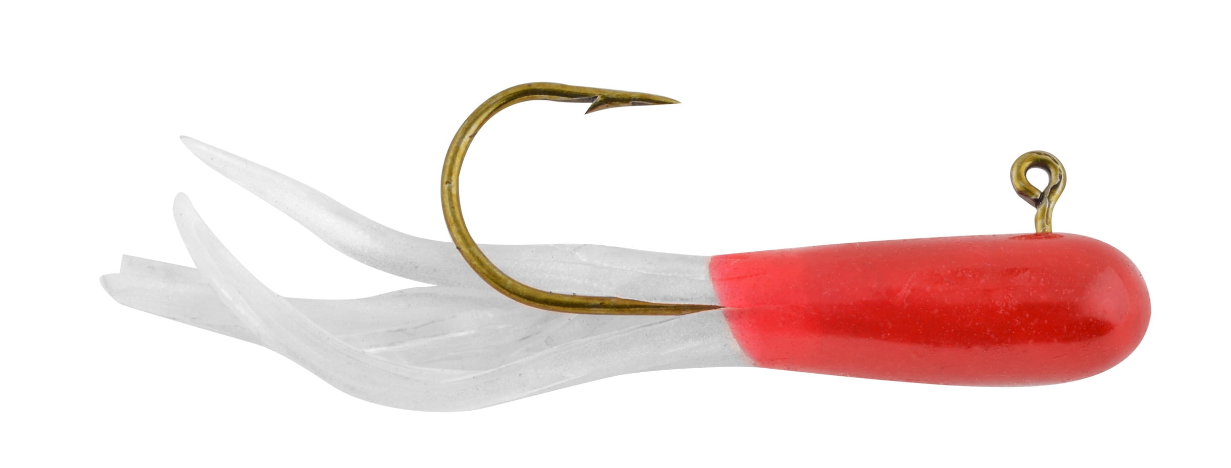Apex Tackle 1.5 In. Rigged Tubes Red/White 5pk, Soft Baits
