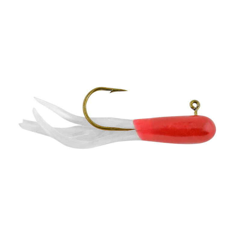 Apex Tackle 1.5 In. Rigged Tubes Red/White 5pk, Soft Baits
