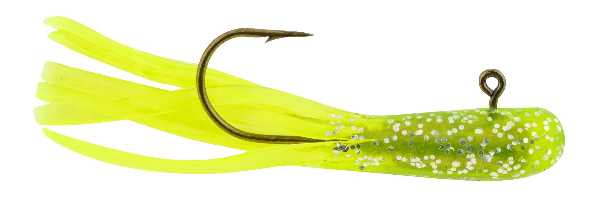 Apex Tackle 1.5" Rigged Tubes Chartreuse/Glitter 5pk, Soft Baits