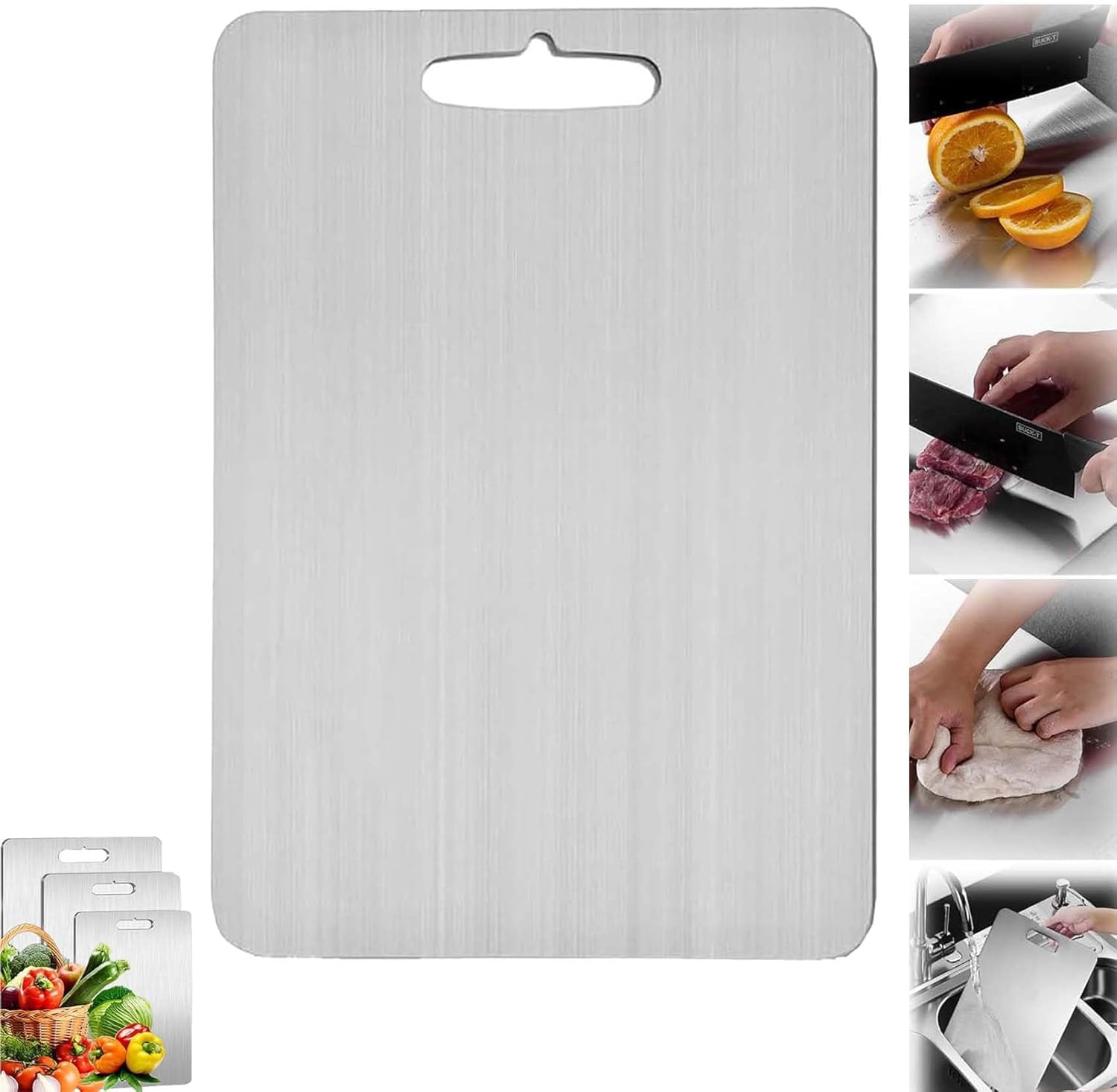Meat Chopping Board 100% Pure Titanium Cutting Board For Kitchen Dishwasher Safe,stainless Stainless Steel Cutting Board