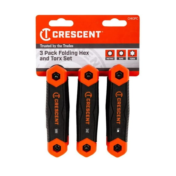 Apex Tool Group 67697474 3 Piece Metric, Torx Folding Hex Key Set